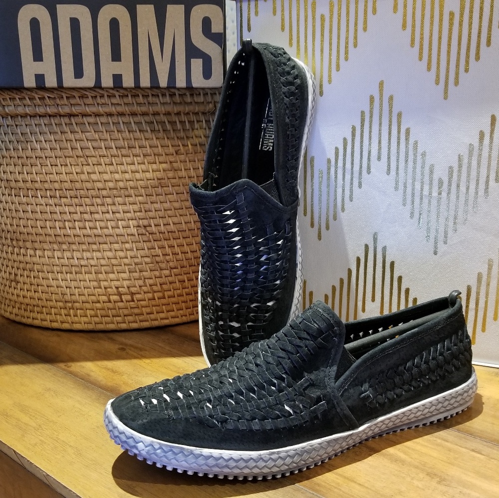 Stacy Adams Leather Paco Woven Slip Ons